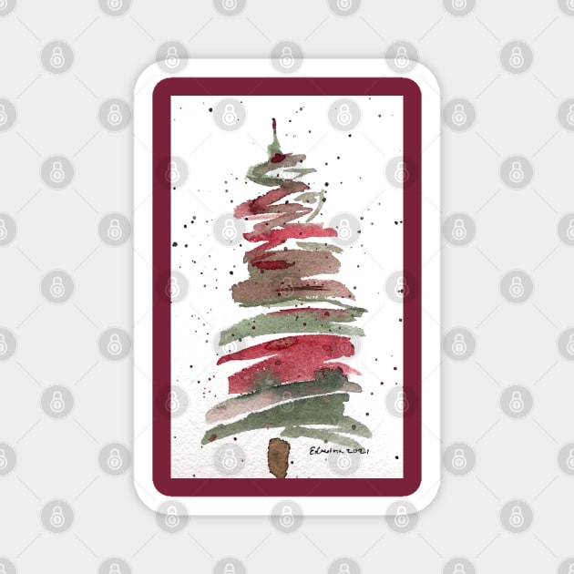 Whimsical Christmas Tree Magnet by Wina Colors