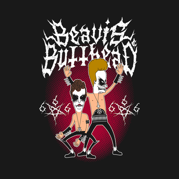 Disover Black Metal Buttheads - Beavis And Butthead - T-Shirt