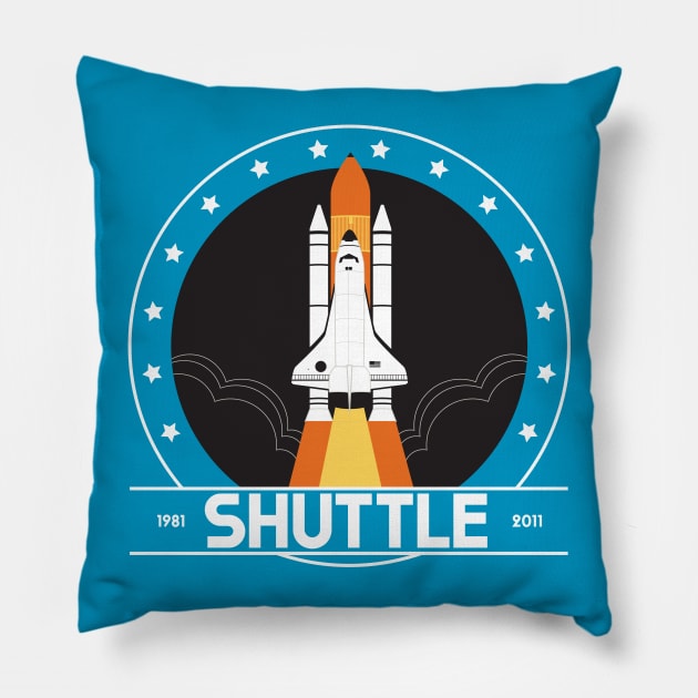 Space Shuttle Retro Design Pillow by monkeyminion