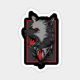 Angry black wolf t-shirt Magnet