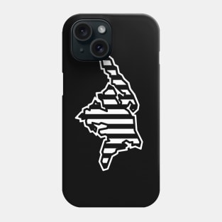 Cortes Island Silhouette in Black and White Stripes - Lined Pattern - Cortes Island Phone Case