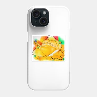 Yellow Rose In Abstract Watercolor Phone Case