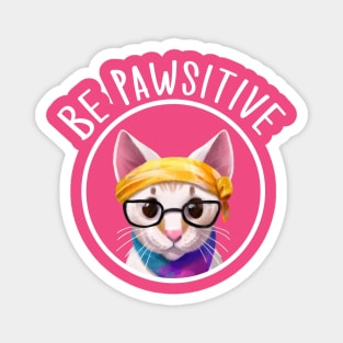 Stay Pawsitive Shirt, Be Pawsitive Shirt, Cat Positivity Shirt, Sarcastic Cat Shirt, cute paw t-shirt, Pawsitive Catitude, Funny Cat Lady Gift, Cat Mom Shirt Gift, Nerd Cat Shirt, Funny Nerdy Cat, Cute Nerd Cat Shirt, Cute Nerd Shirt, Cat Owner Gift Tee Magnet