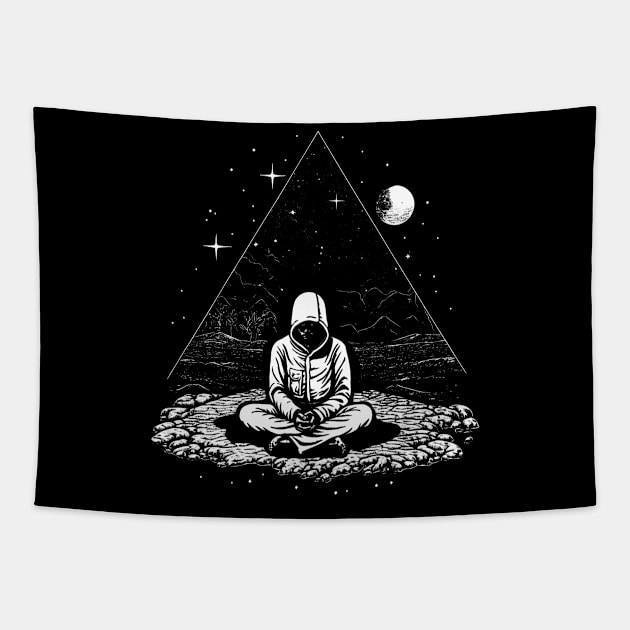 Esoteric Metaphysical Pyramid Meditation Illustration Tee: Spiritual Awakening Shirt Tapestry by Soulphur Media