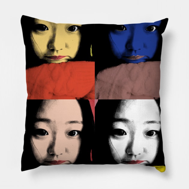 BEAUTIFUL FUNNY ASIAN GIRL POP ART COLOR Pillow by NYWA-ART-PROJECT