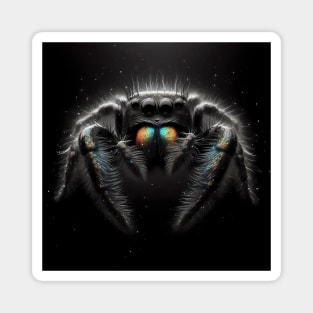 Monochromatic Jumping Spider Within Color Splash Magnet