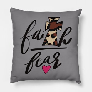 Cheetah Print Faith over Fear Pillow