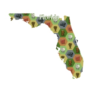 Florida State Map Board Games T-Shirt