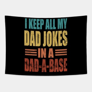 I Keep My Dad Jokes In A Dad A Base, colors Tapestry