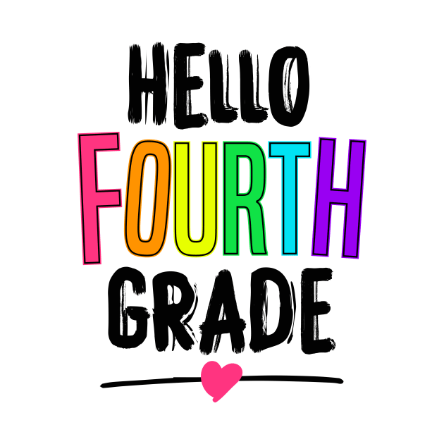 Hello Fourth Grade Colorful  - back to school gift by redblackline