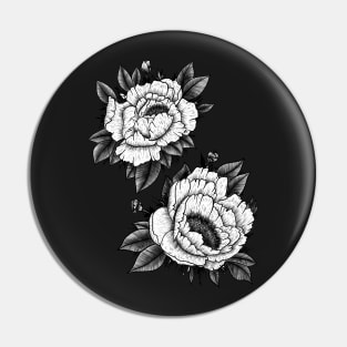 Tattoo Style Flower Print Pin