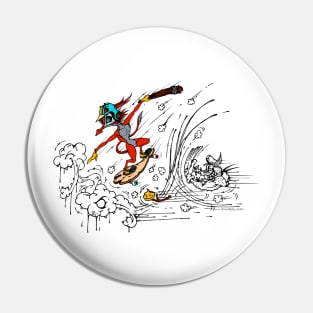 skater fox gift 3 Pin