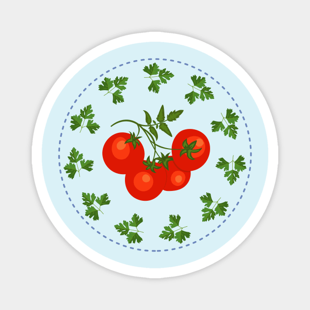 Cute Veggie Stamp Magnet by SWON Design