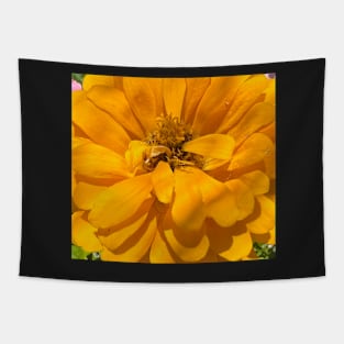 Yellow Zinnia Explosion Tapestry