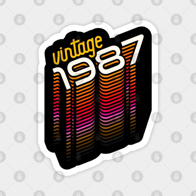 Vintage Made in 1987 ))(( Retro Birthday Year Gift Magnet by darklordpug