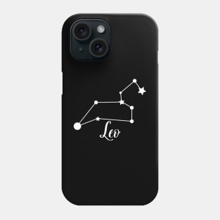 Leo Zodiac Constellation in White Phone Case