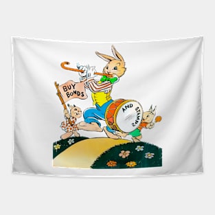 funny musician rabbit vintage retro Tapestry