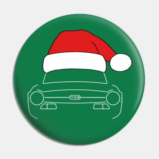 Triumph TR6 classic car Christmas hat edition white Pin