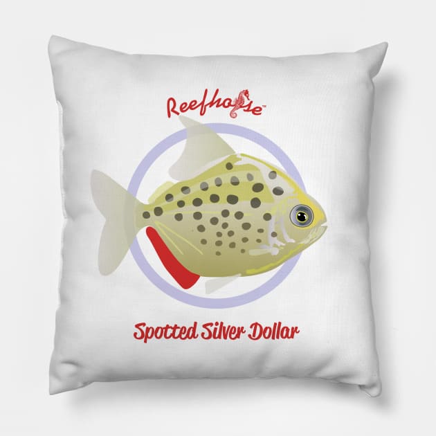 Spotted Silver Dollar Pillow by Reefhorse