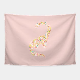 Floral Brontosaurus in Pink Tapestry