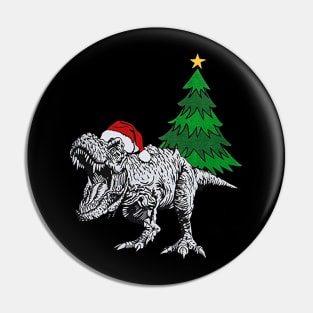 Tree Rex Dinosaur Christmas T-Shirt Funny T-Rex Pin