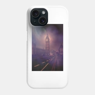 London Big Ben Night With Red Bus Phone Case