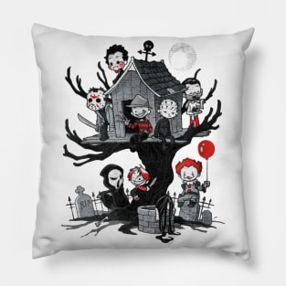 Horror Tree House Pillow