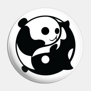 Yin and Yang Panda and Orca Pin