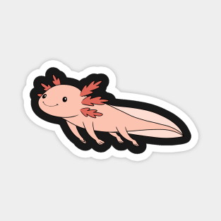 Cute Axolotl Drifting Along Magnet