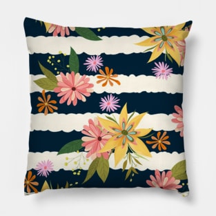 Beautiful Abstract Floral Colorful Pattern Artwork Pillow