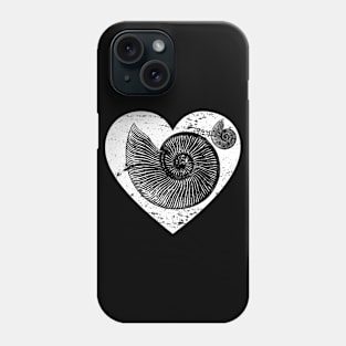 Fossilized Ammonite Heart Love Shell Archaeology Teacher Gift Phone Case