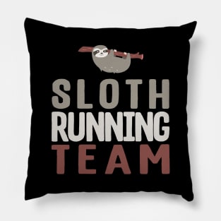 Cute Sloth Running Team Slothlike Runners Joke Pillow