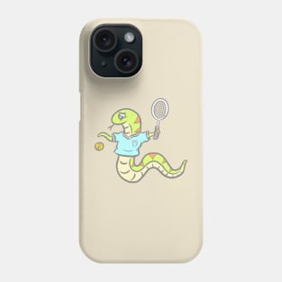 Snake Playing Tennis Cartoon Logo Mascot Phone Case