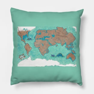 Sea Monsters Map Pillow