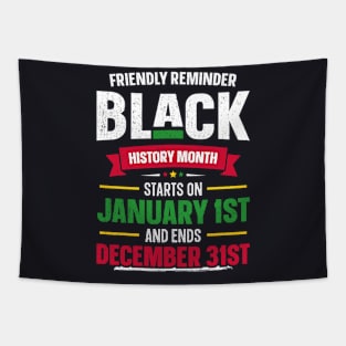 Friendly Reminder Black History Month All Year Long African Pride Tapestry