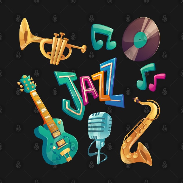 Jazz Day Illustration Instruments by Mako Design 