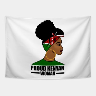 Proud Kenyan Woman, Kenya Flag, Afro African Tapestry