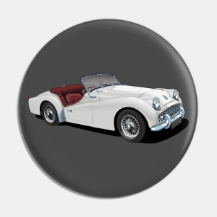 Triumph TR3 in white Pin