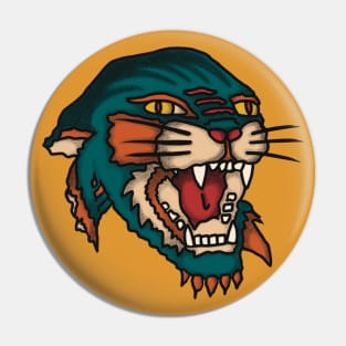 tiger roaring Pin