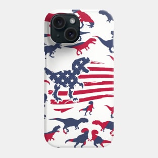 4th Of July Dinosaur Red White Blue T Rex USA American Flag Phone Case