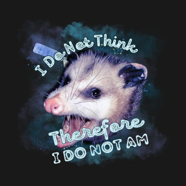 I Do Not Think Therefore I Do Not Am Possum Space Opossum by larfly