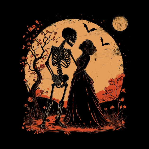 Valentine's Day Vintage Halloween Skeleton Love Witch Retro Cute Super Cool Best Gift by MortuaryChill