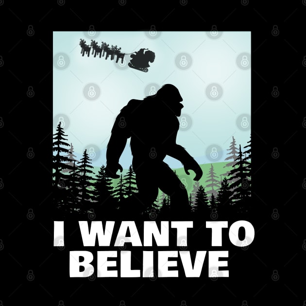 I Believe in Bigfoot and Santa Christmas T-Shirt by NerdShizzle