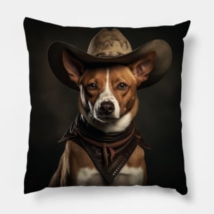 Cowboy Dog - Basenji Pillow