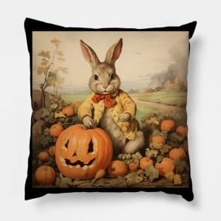 Easter Bunny And Pumpkins Pillow