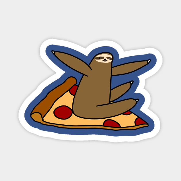 Sloth Riding a Pizza Magnet by saradaboru