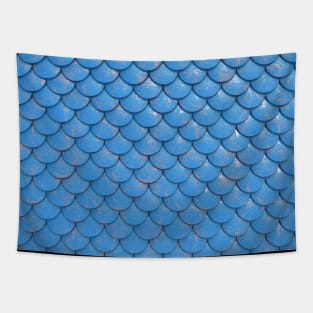 Mermaid Scales Worn Blue Tapestry