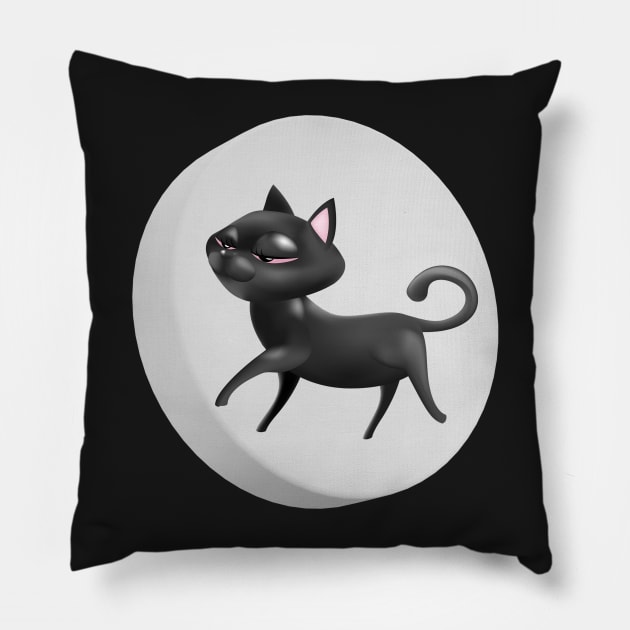 Black 3D Cat Pillow by Shadowbyte91