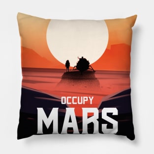 Occupy Mars Retro Pillow