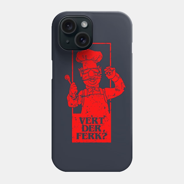 vert der ferk retrocolor - red Phone Case by Sayang Anak